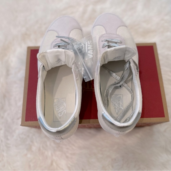 Vans NWT Women's White and Silver Sneakers - Picture 7 of 8